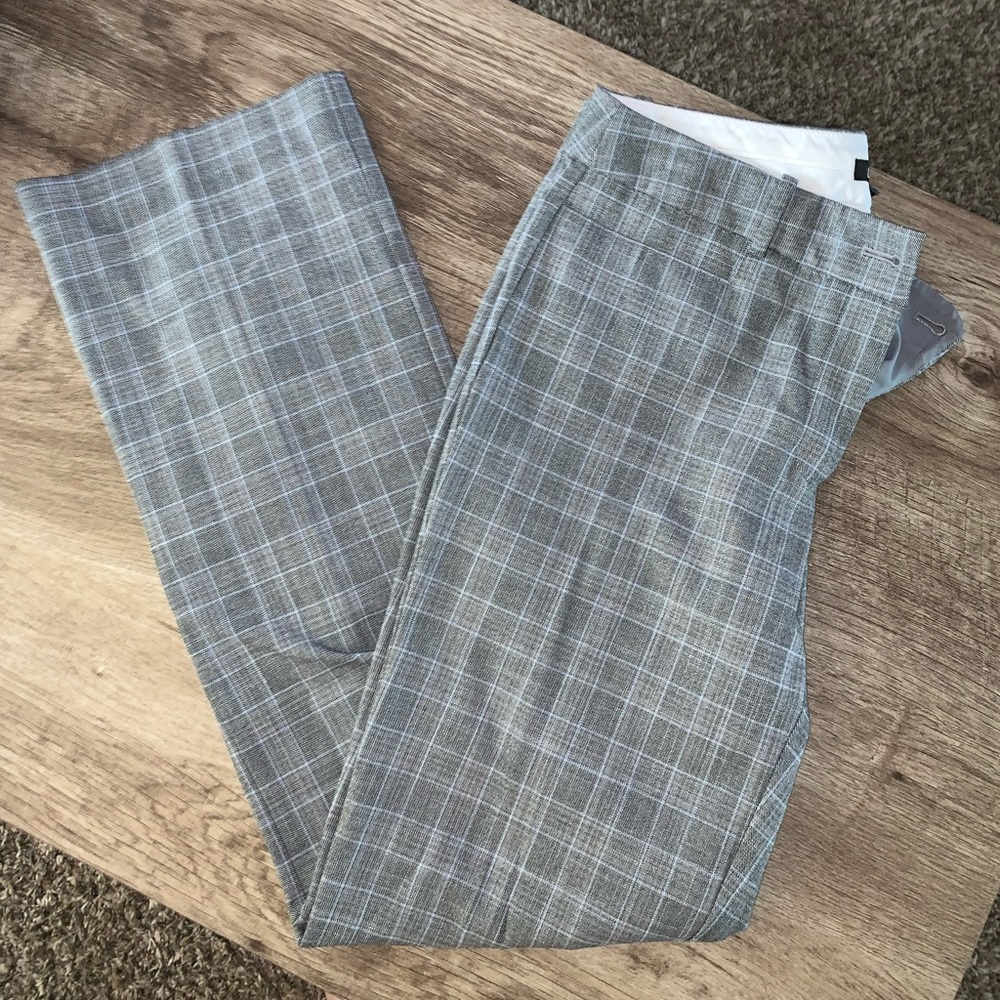 LOFT gray plaid pants size 6